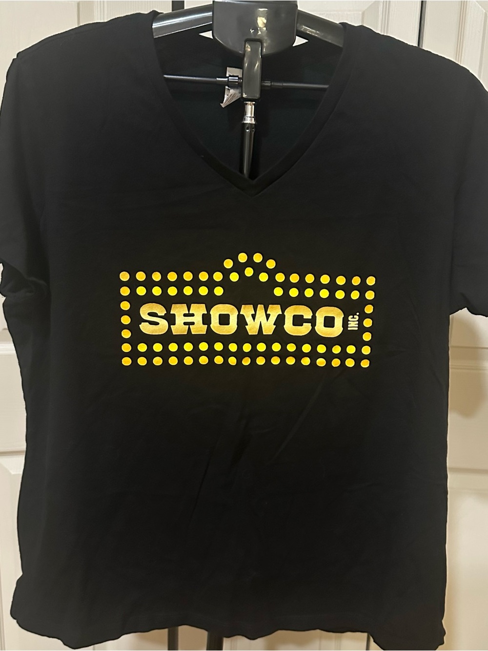 Women’s V-Neck Showco Sound Logo Tee with Yellow Logo